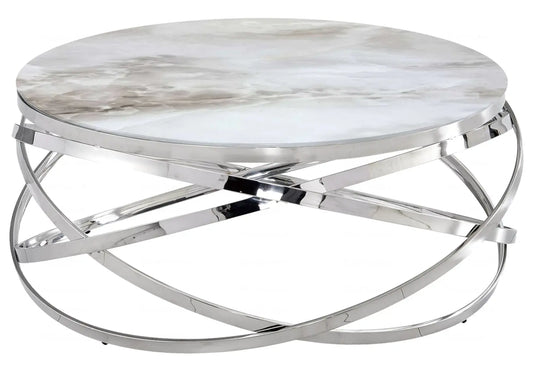 Table basse ronde marbre beige EVO New Design