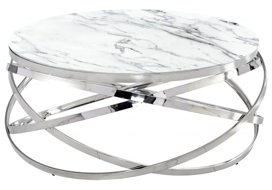 Table basse ronde marbre blanc EVO New Design