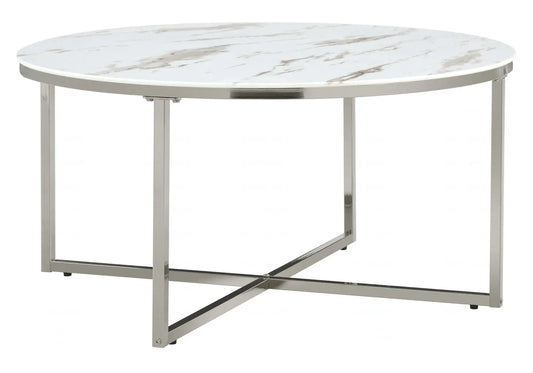 Table basse ronde marbre blanc GALA New Design