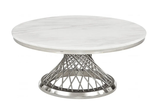 Table basse ronde marbre blanc LUC New Design