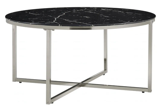 Table basse ronde marbre noir GALA New Design