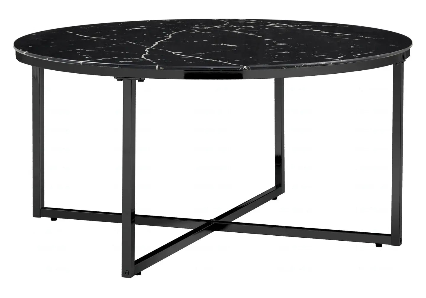 Table basse ronde noire en verre GALA New Design