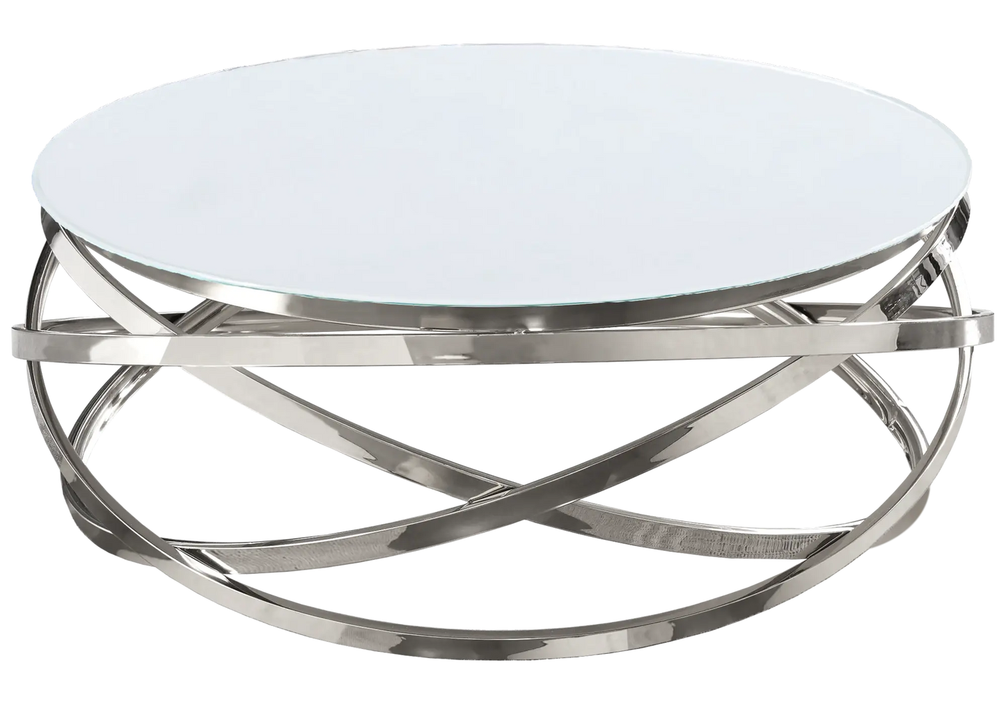 Table basse ronde verre blanc EVO - DEKOFLIX