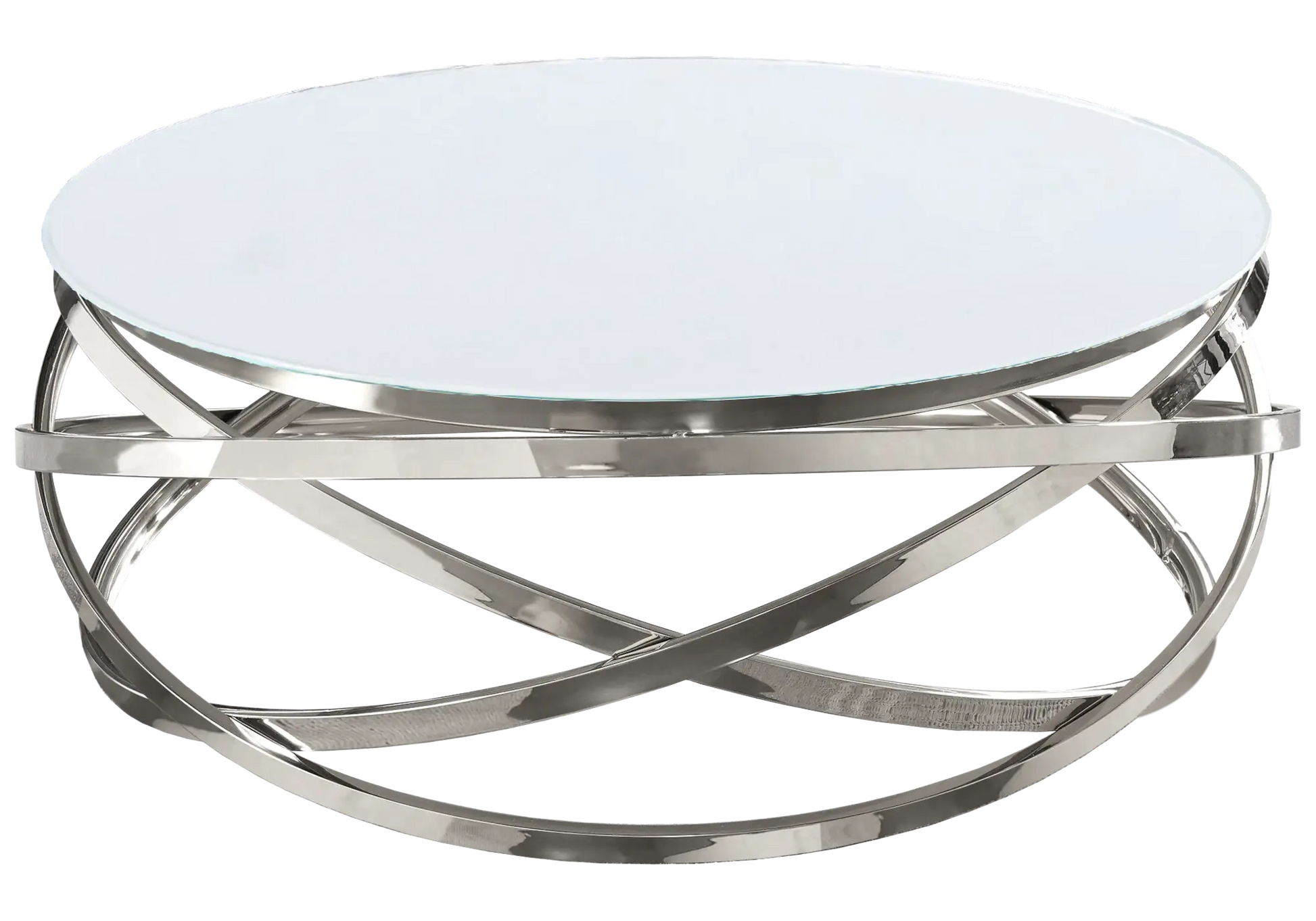 Table basse ronde verre blanc EVO - DEKOFLIX