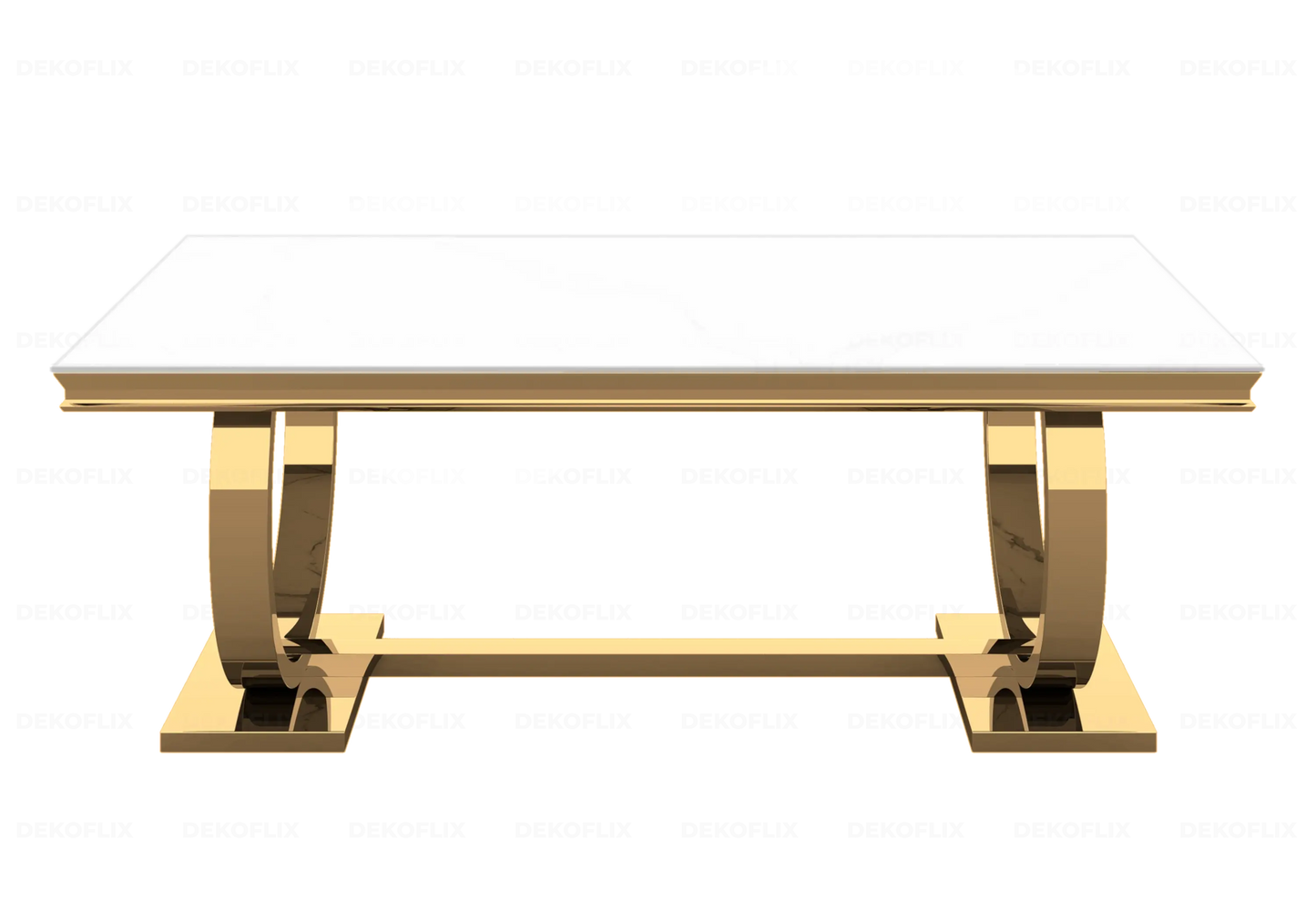 Table basse verre blanc dorée design BOBO New Design