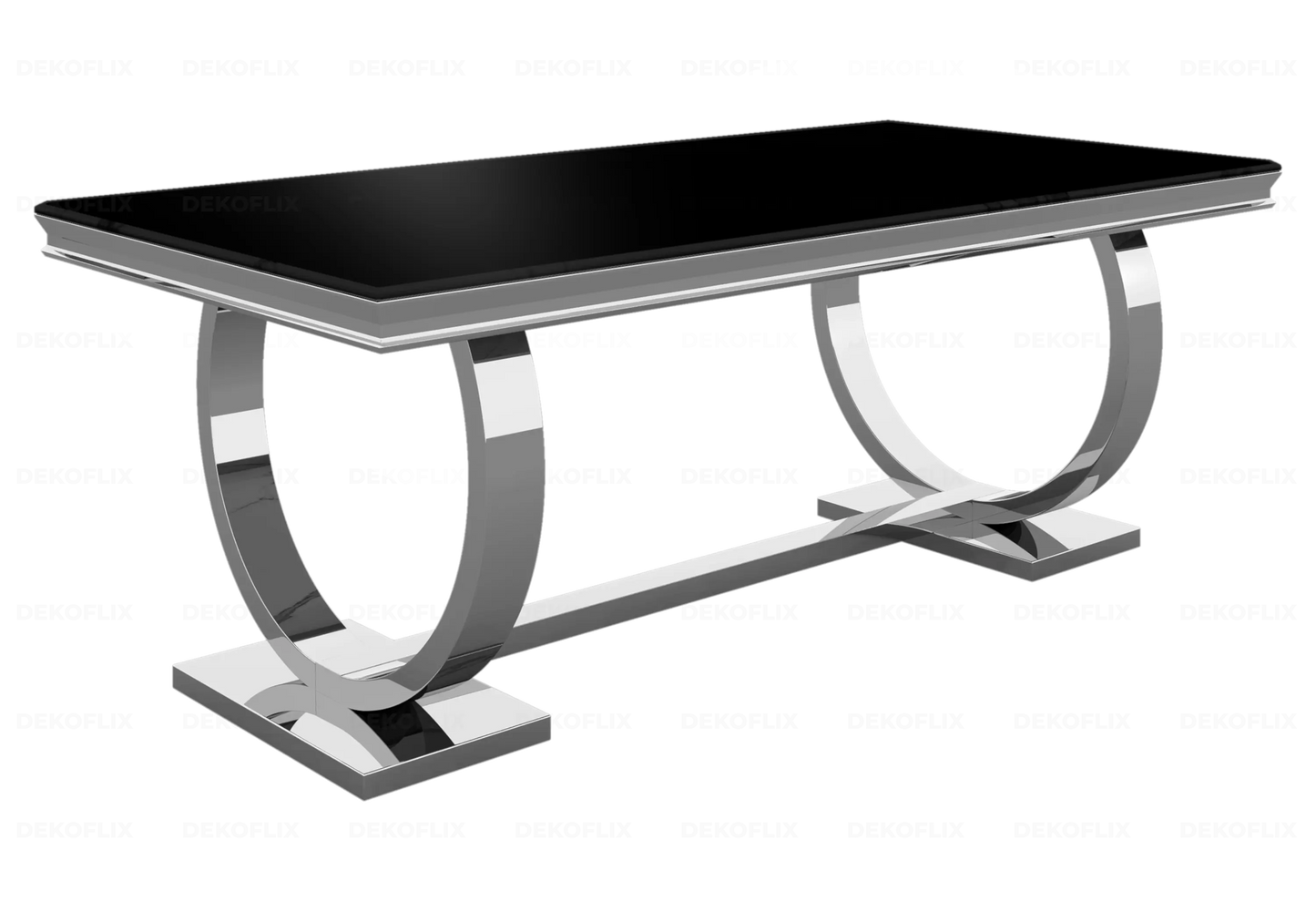 Table basse verre noir chromé design BOBO New Design