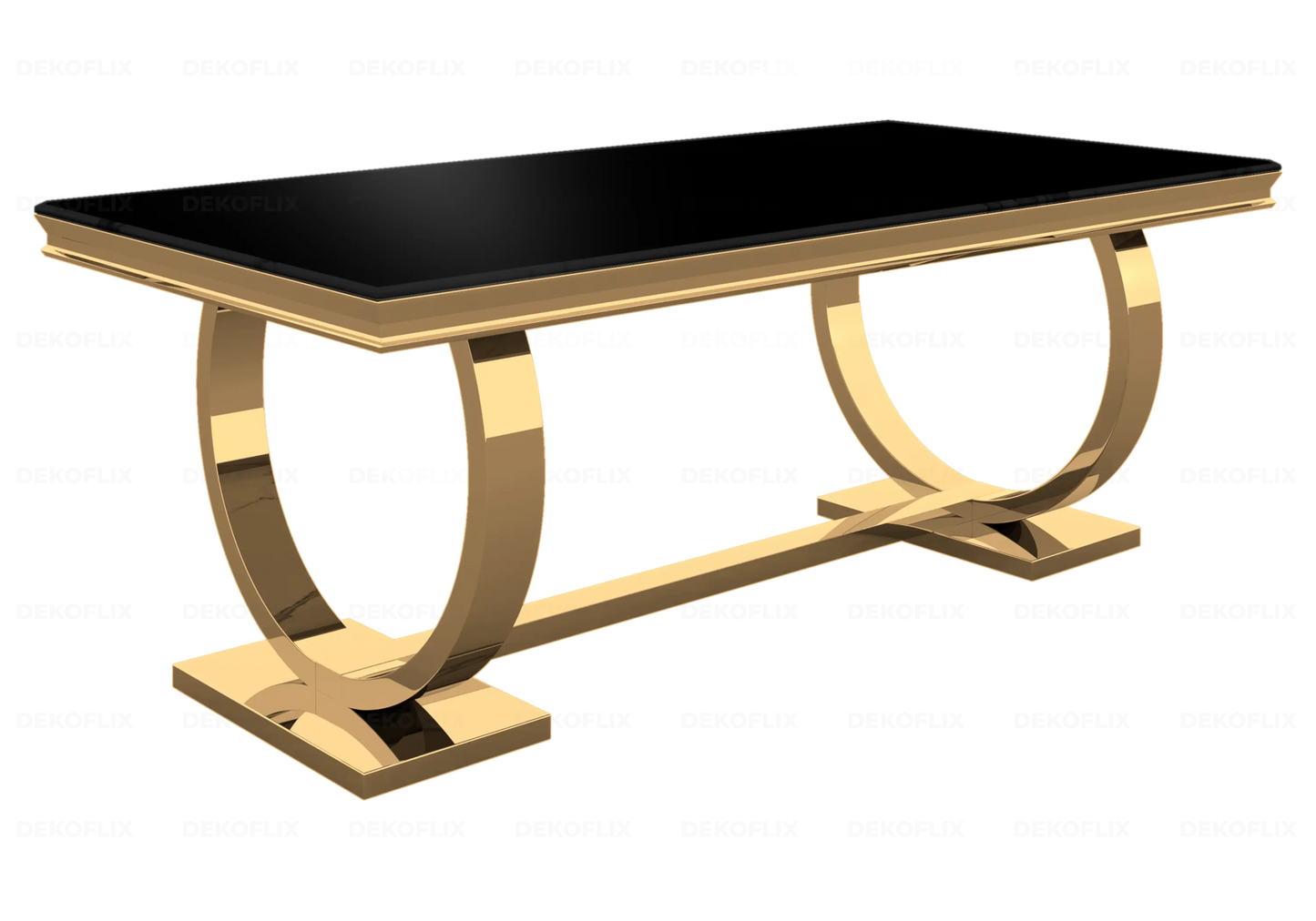 Table basse verre noir dorée design BOBO New Design