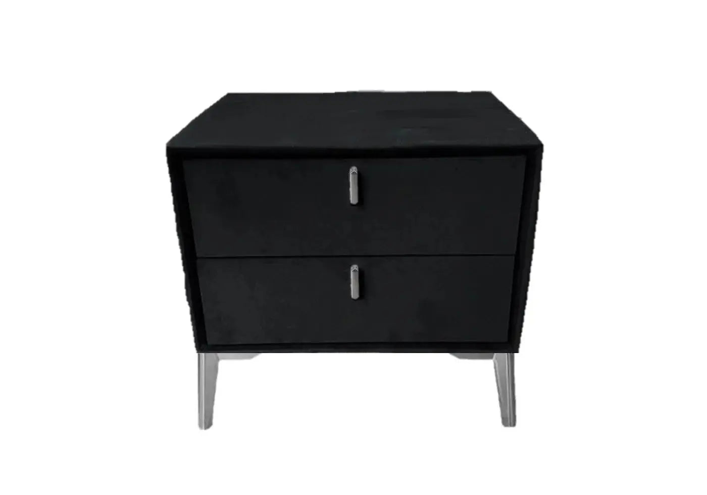 Table chevet argent velours noir LENI - DEKOFLIX