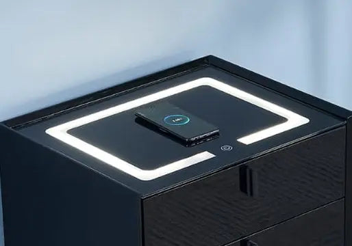 Table chevet led chargeur noir noir LENI New Design