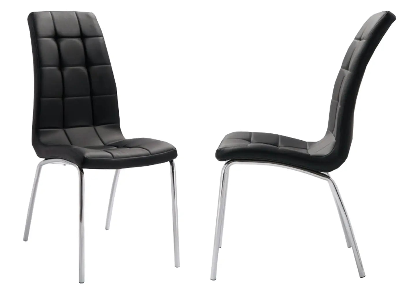 Table chromé 6 chaises noires DESIGN New Design