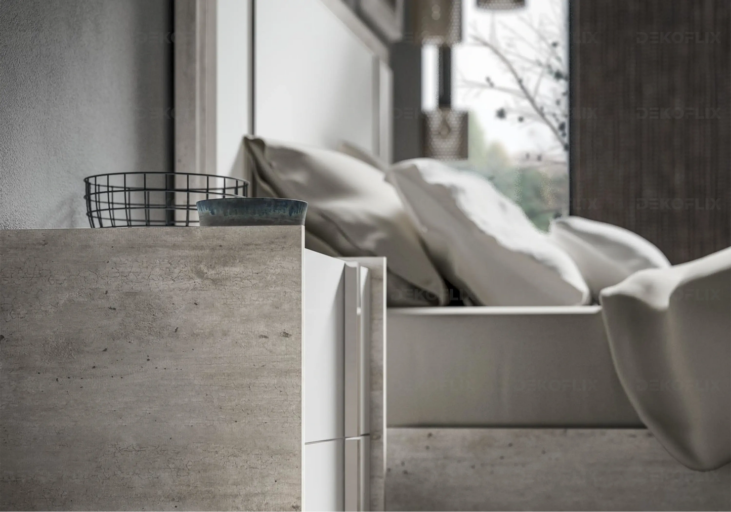 Table de Chevet Moderne Treviso, Design Italien Chic Status