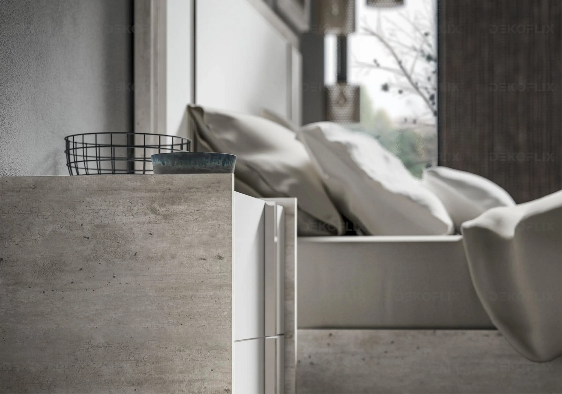 Table de Chevet Moderne Treviso, Design Italien Chic Status