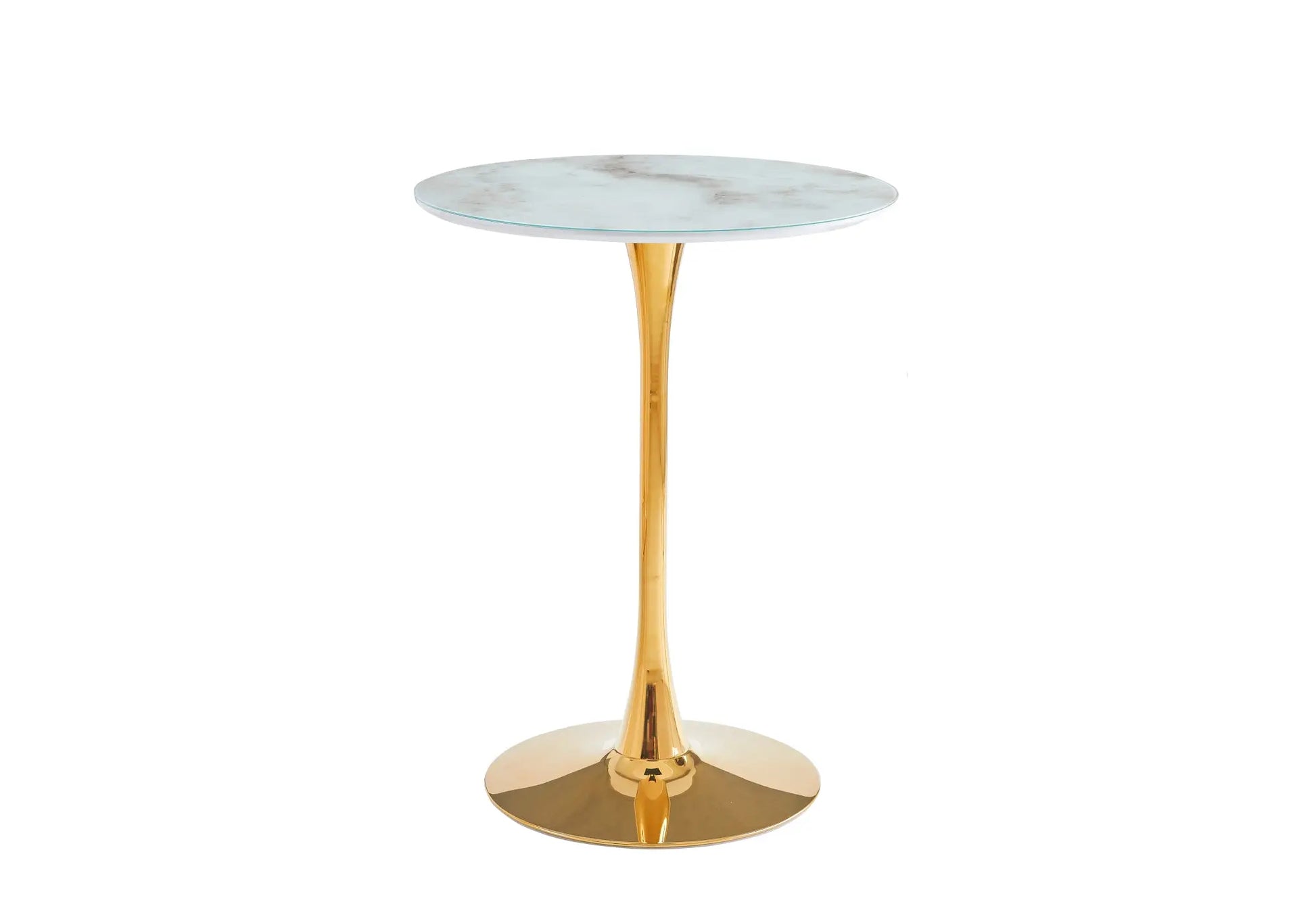Table de bar dorée marbre blanc VIOLA New Design