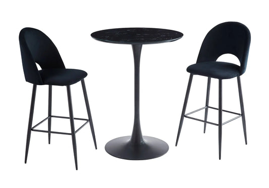 Table de bar noire marbre noir VIOLA New Design