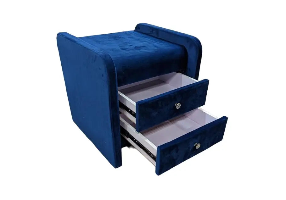 Table de chevet en velours bleu SOFT New Design