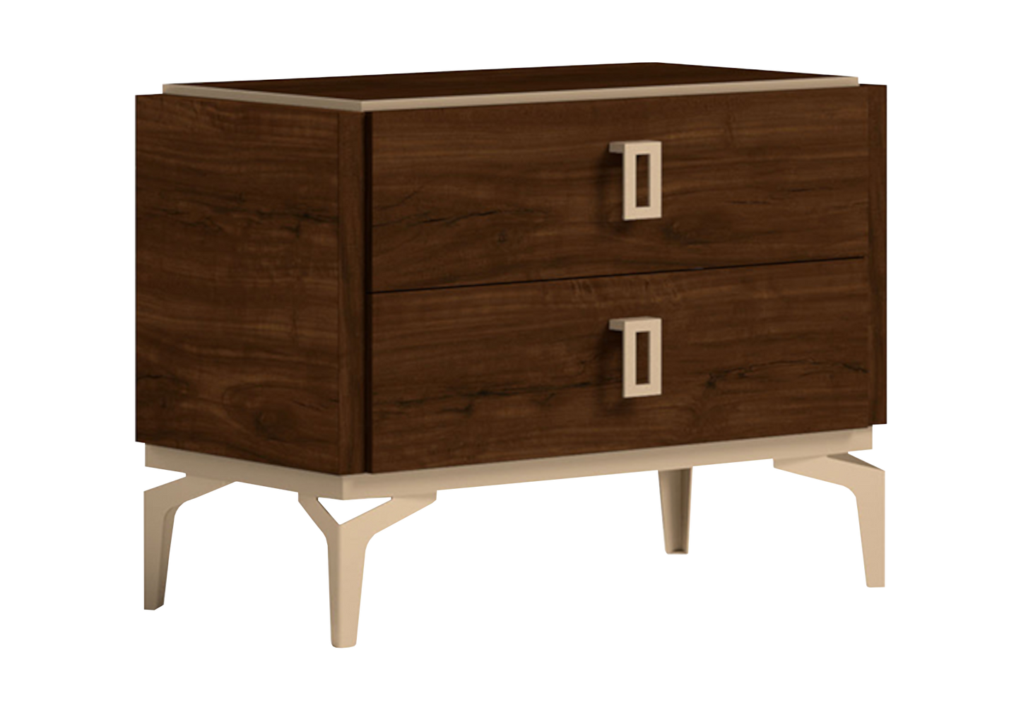 Chambre 160x200 noyer commode miroir – Eva