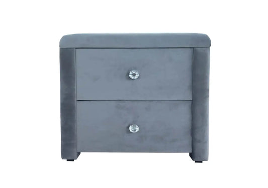 Table de chevet velours gris ANIS New Design