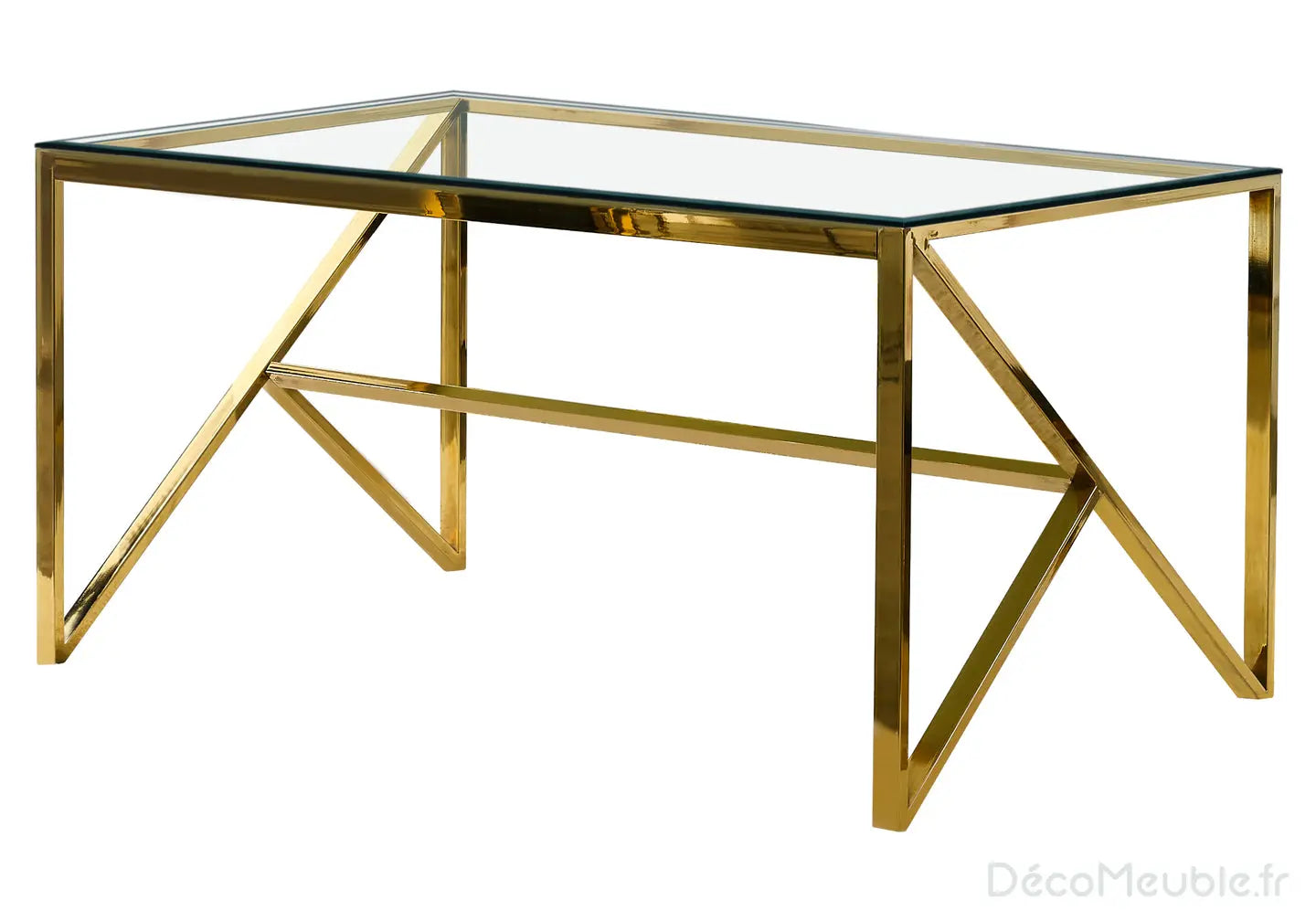 Table en verre et chaise dorée beige DIA New Design