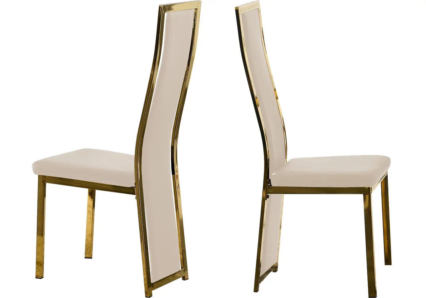 Table en verre et chaise dorée beige DIA New Design