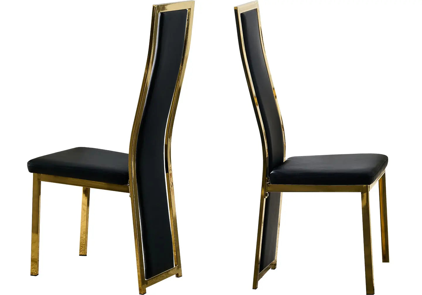 Table en verre et chaise dorée noir DIA New Design