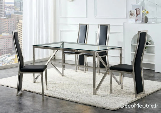 Table en verre et chaise noir DIA New Design
