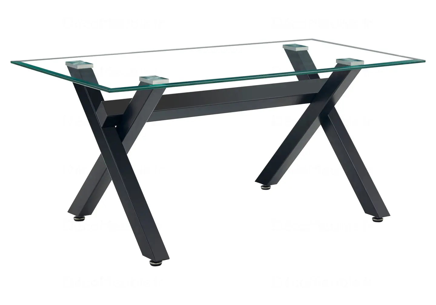 Table en verre et chaises marron CROSS New Design