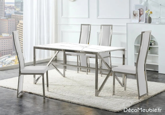 Table et chaise blanc marbre blanc DIA New Design