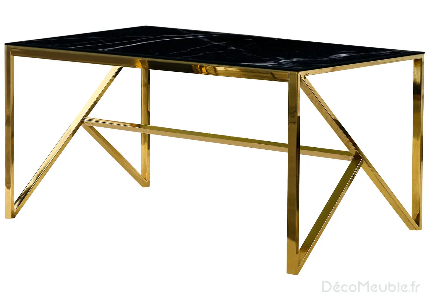 Table et chaise dorée beige marbre noir DIA New Design