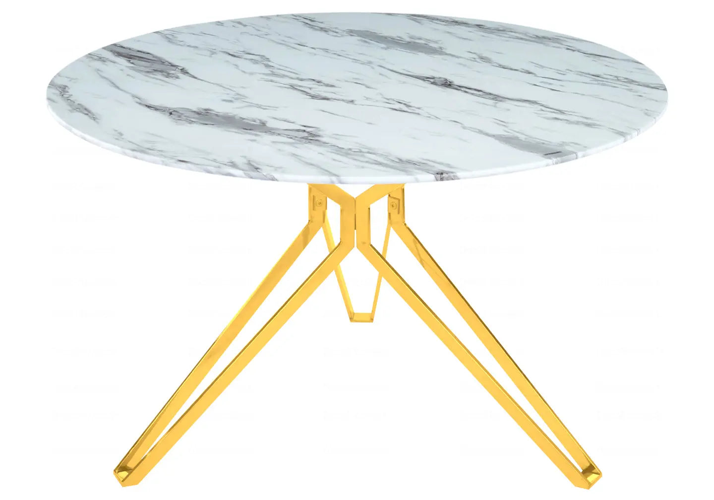 Table et chaise dorée marbre blanc IVA New Design