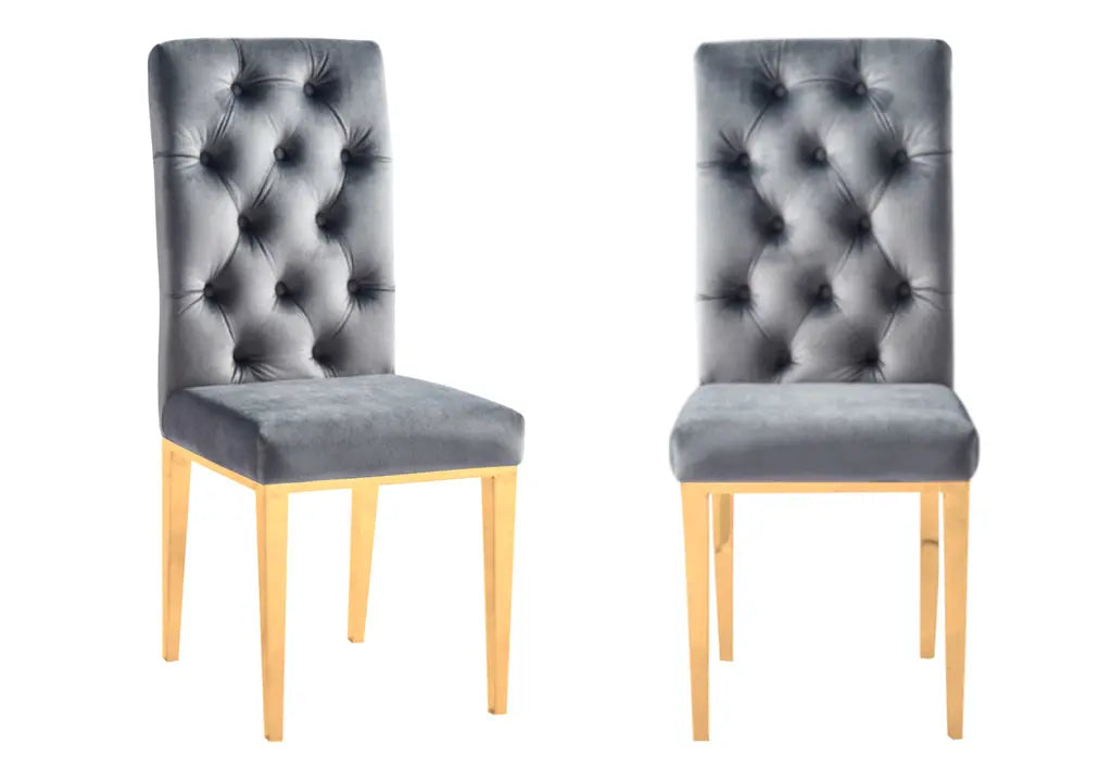 Table et chaise dorée marbre blanc IVA New Design