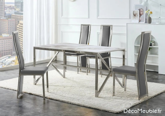 Table et chaise gris marbre beige DIA New Design