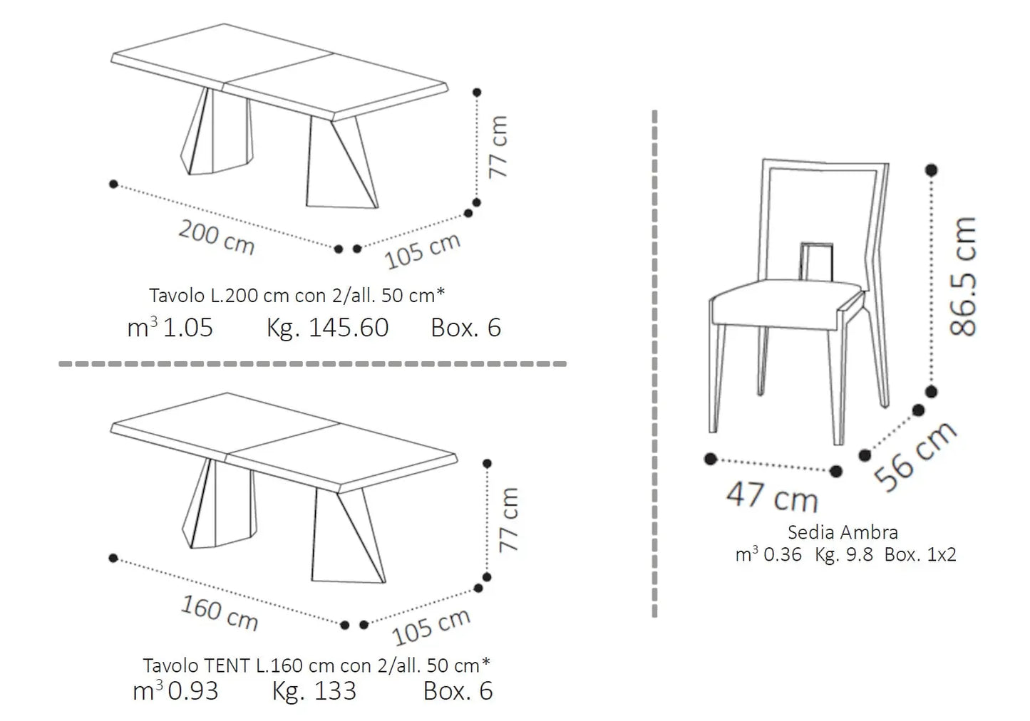 Table et chaises bouleau laqué PURA CG Italy