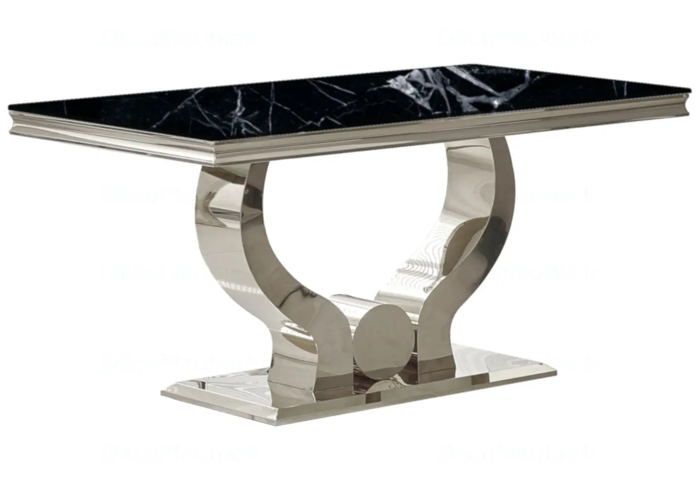 Table et chaises marbre noir argent NEA New Design