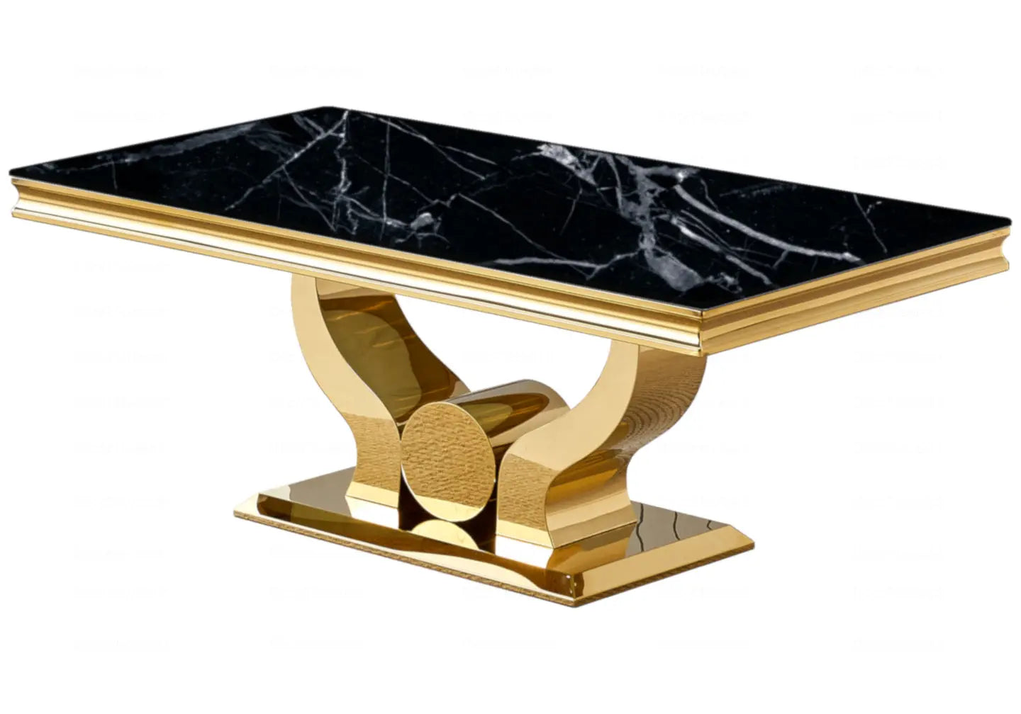 Table et chaises marbre noir doré NEA New Design