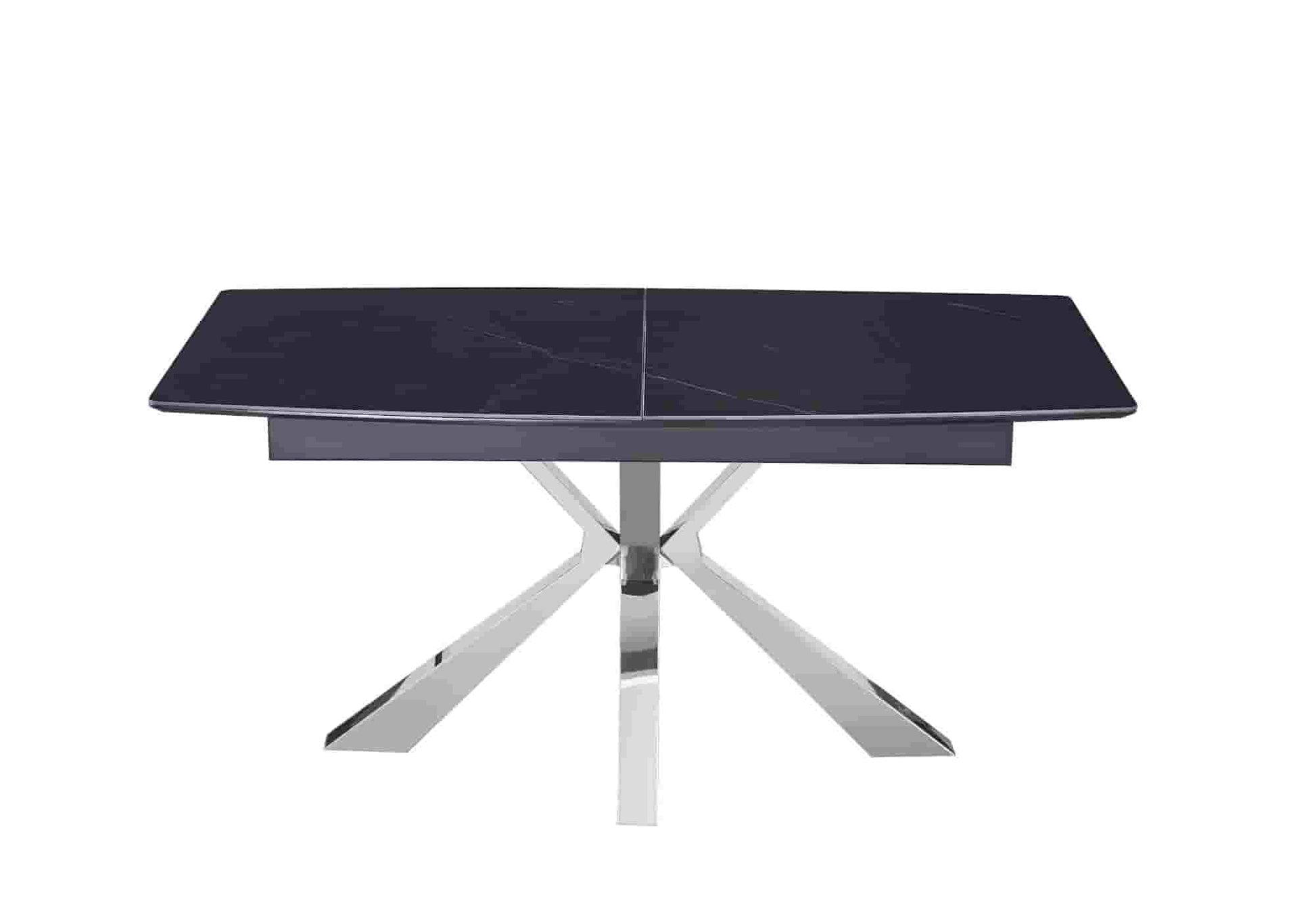 Table extensible céramique chromé marbre gris URSO - DEKOFLIX