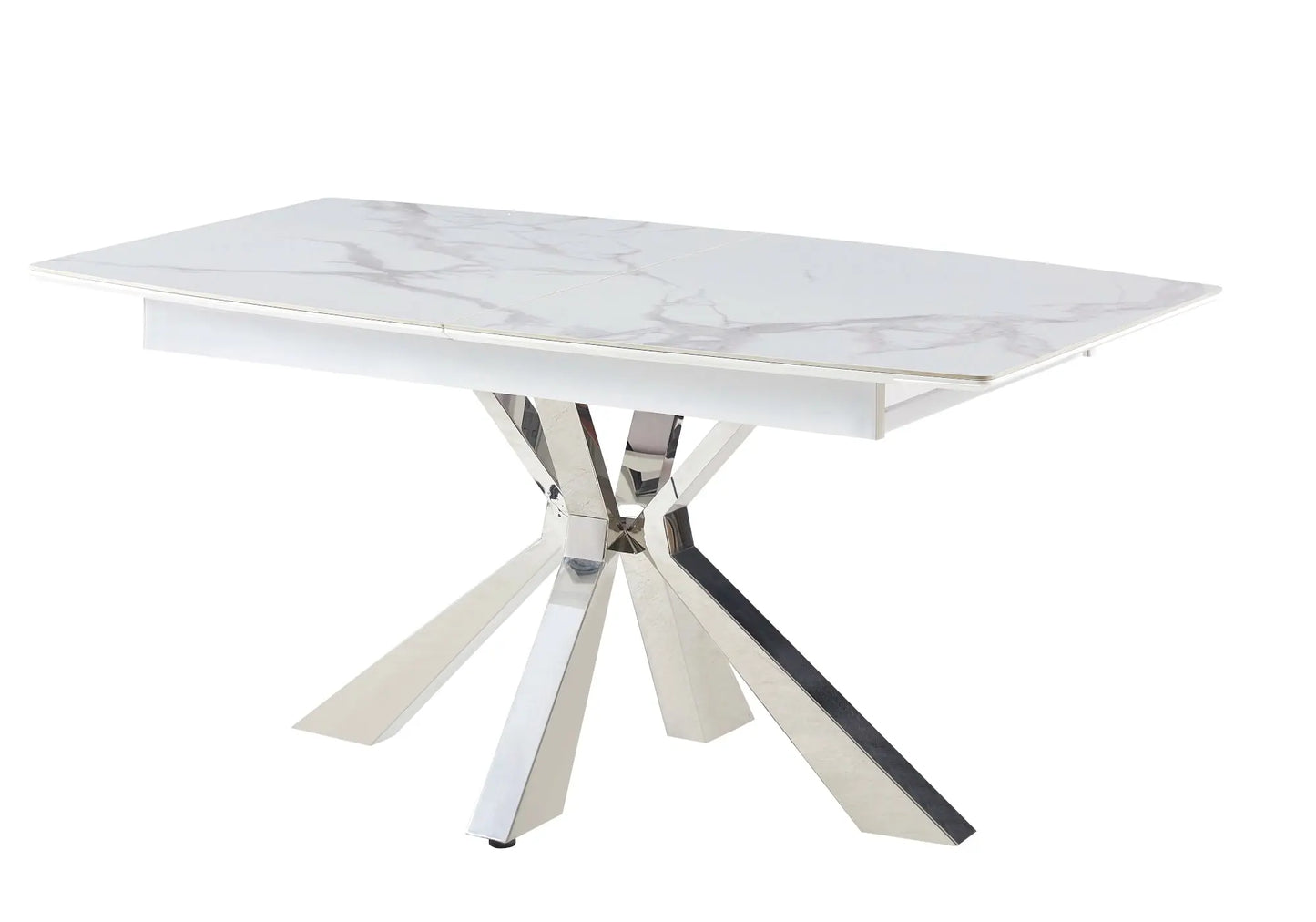 Table extensible céramique chromé marbre gris URSO New Design