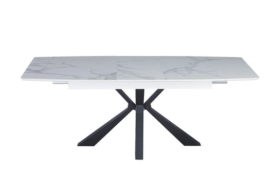 Table extensible céramique noir marbre blanc URSO - DEKOFLIX