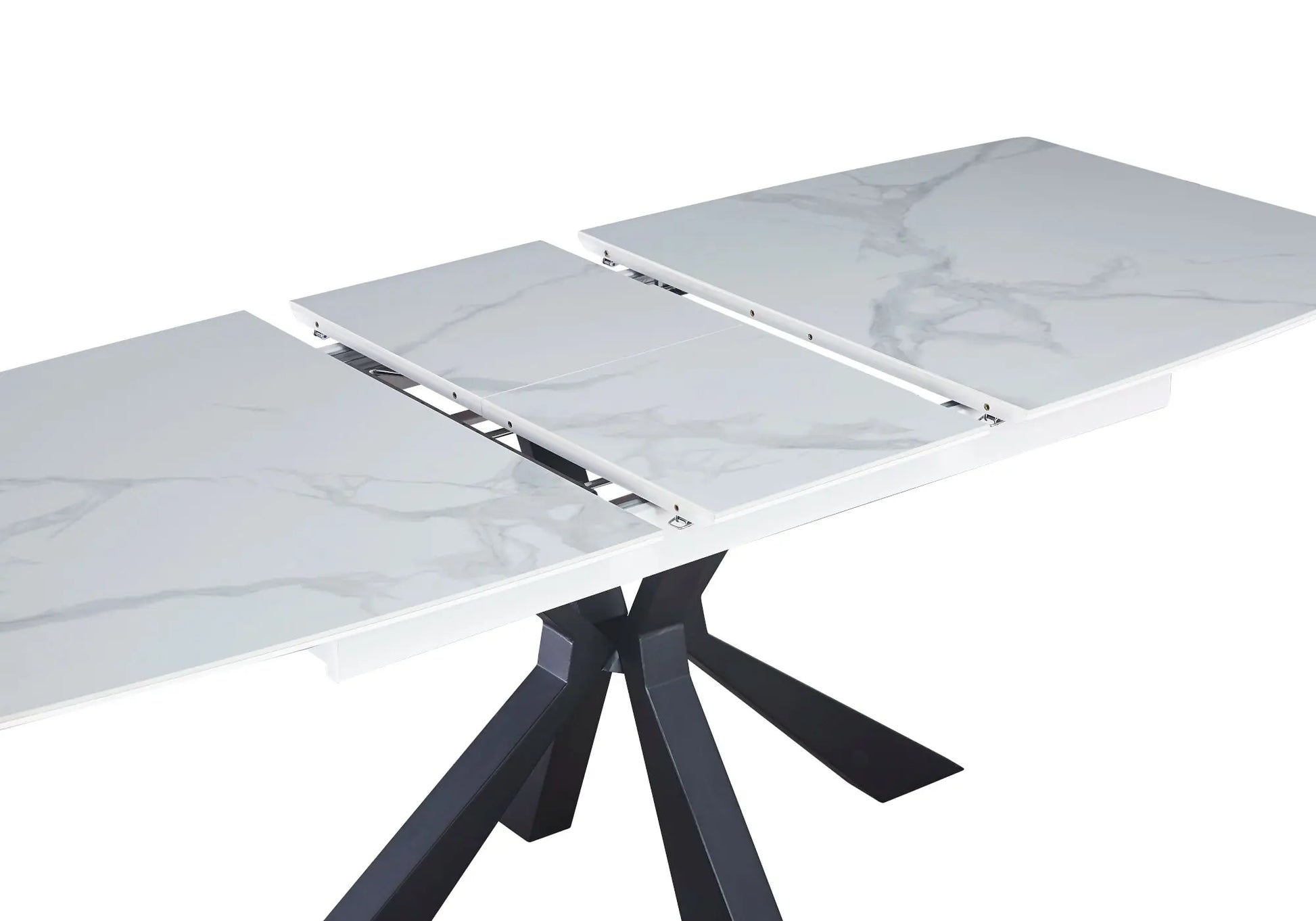 Table extensible céramique noir marbre blanc URSO New Design