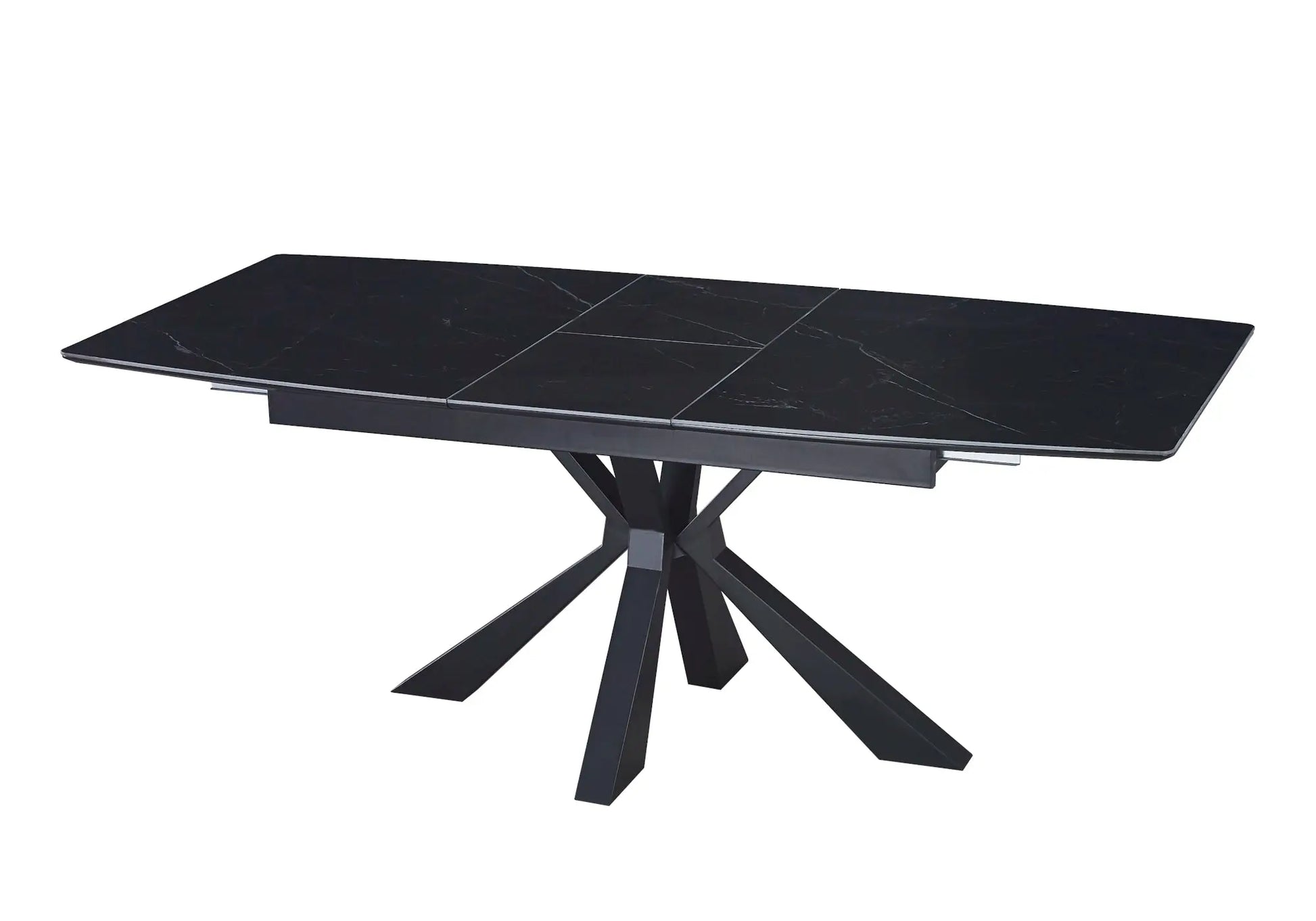 Table extensible céramique noir marbre blanc URSO New Design