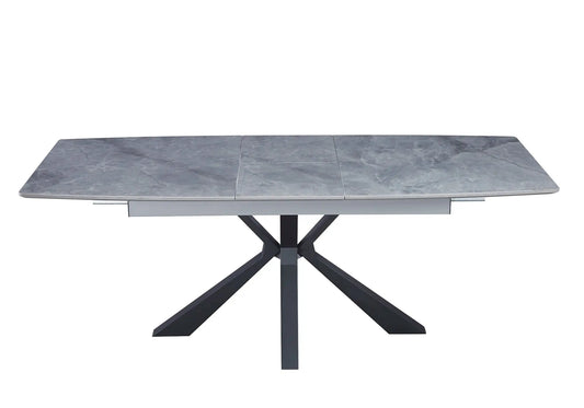 Table extensible céramique noir marbre gris URSO - DEKOFLIX