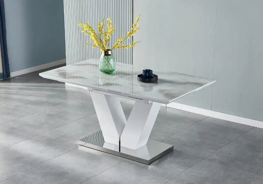 Table extensible design marbre beige MAX New Design