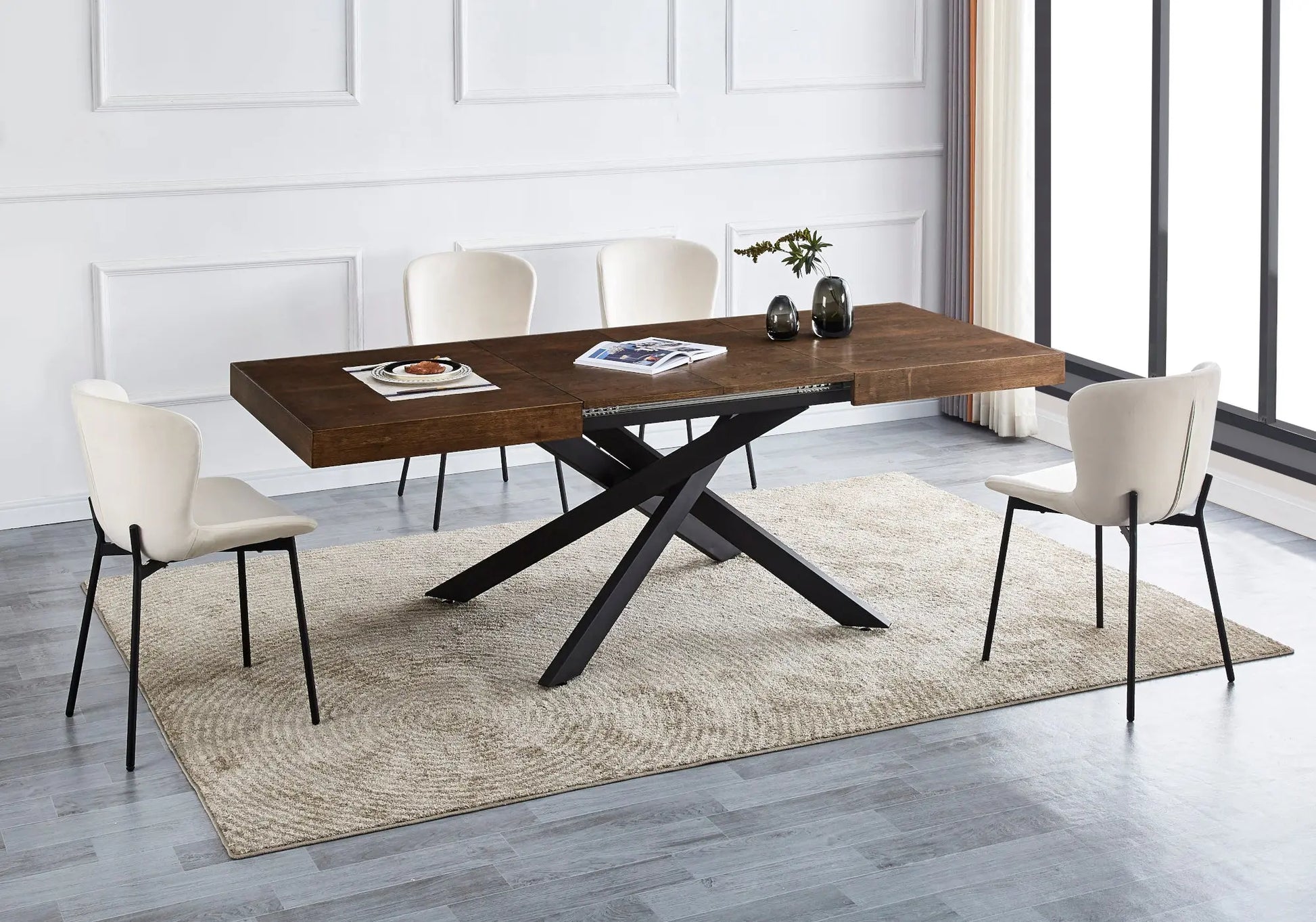 Table extensible noir chene MIYA New Design