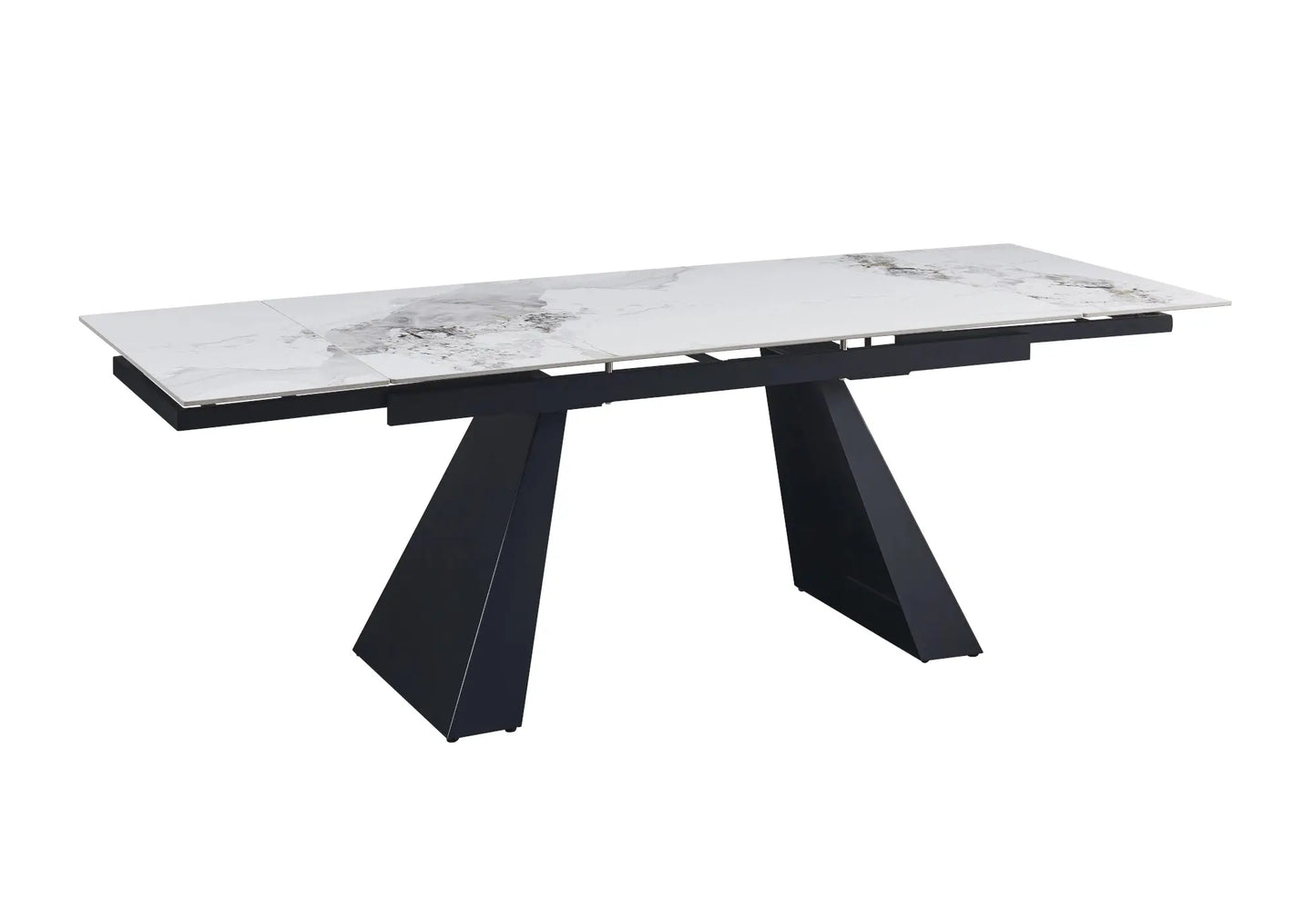 Table extensible noir marbre blanc COMO New Design