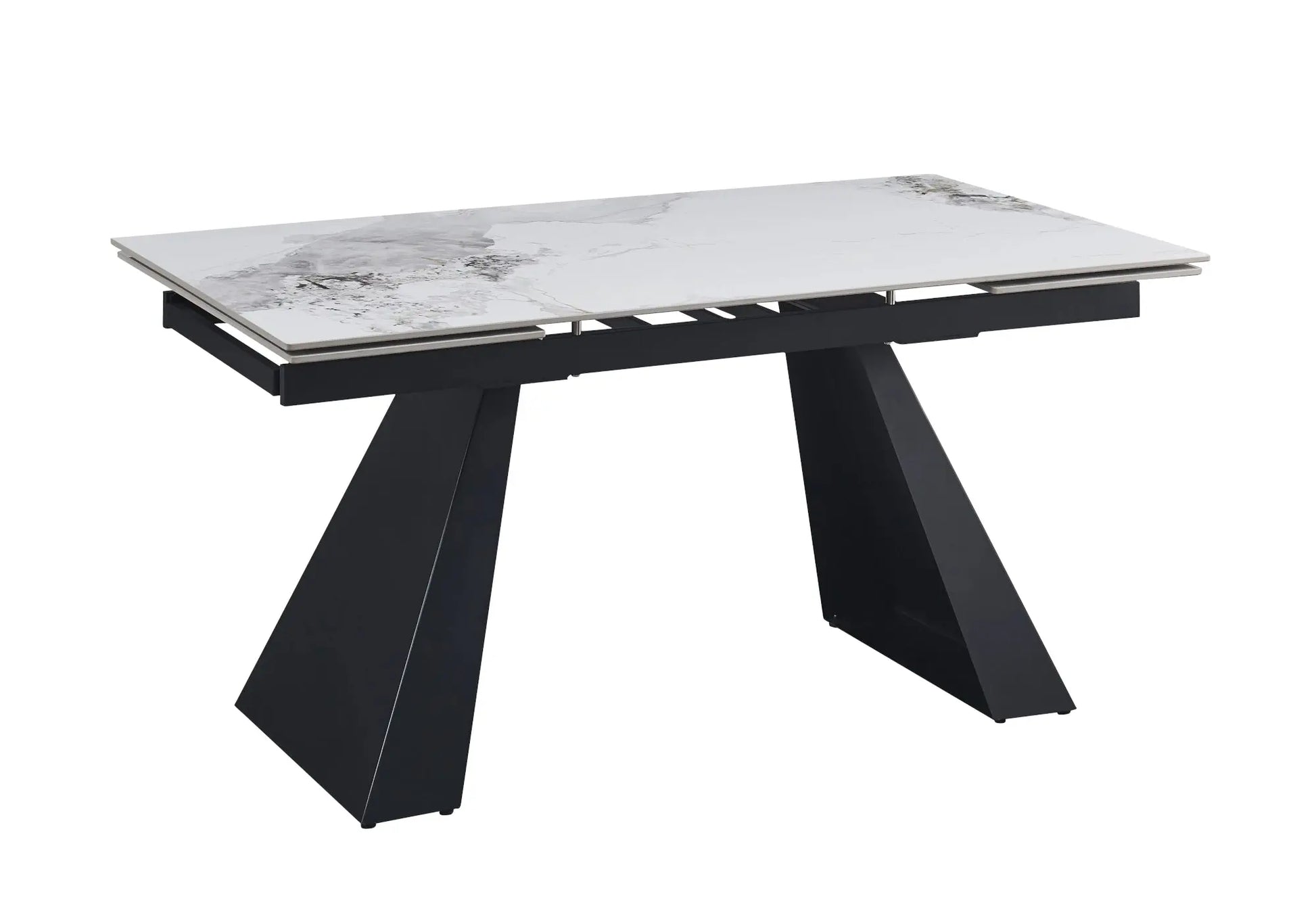 Table extensible noir marbre blanc COMO New Design