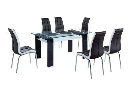 Table laqué noir 6 chaises TOE New Design