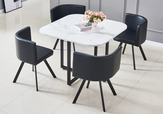 Table manger 4 chaises noir SPACE New Design