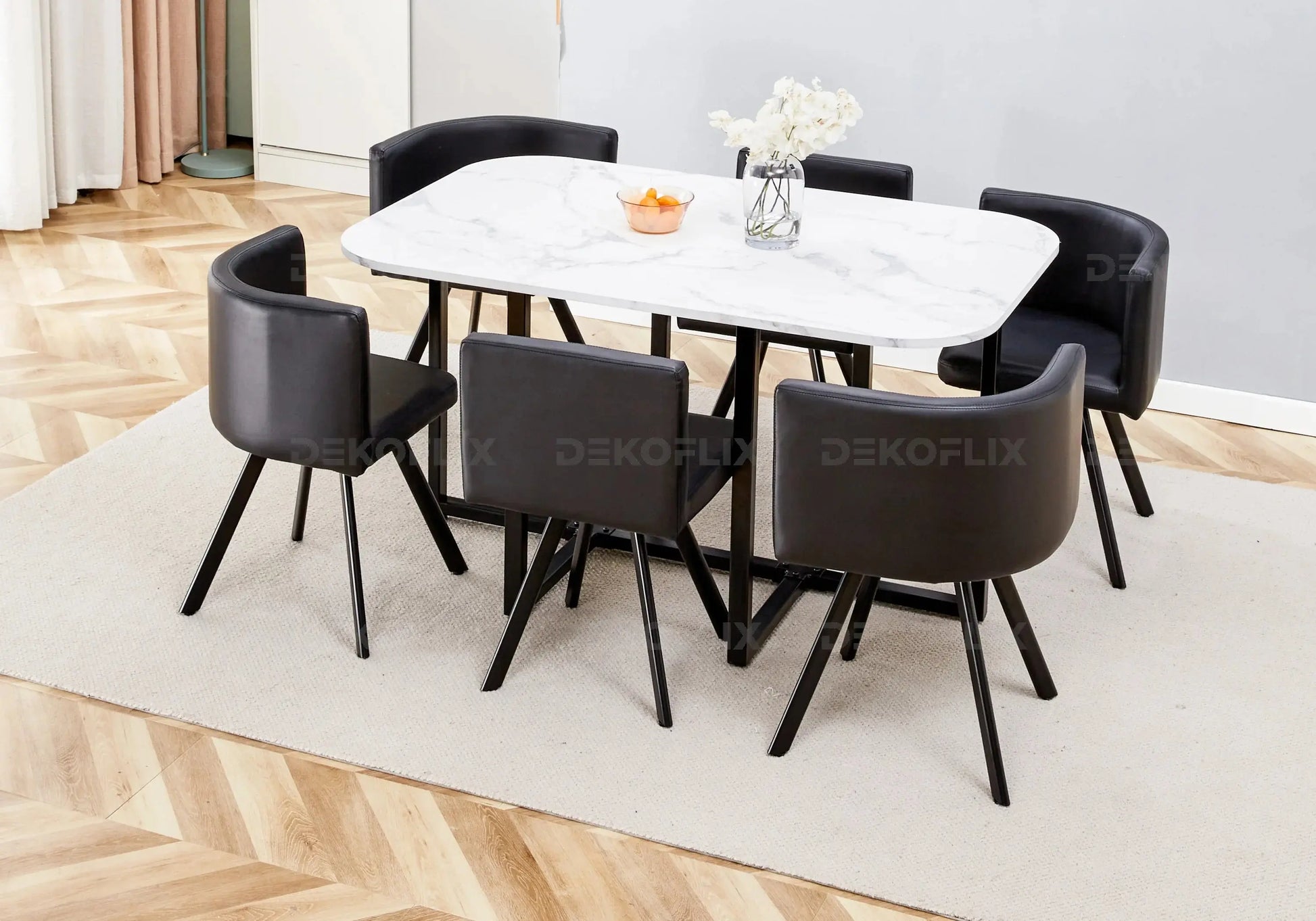 Table manger 4 chaises noir SPACE New Design