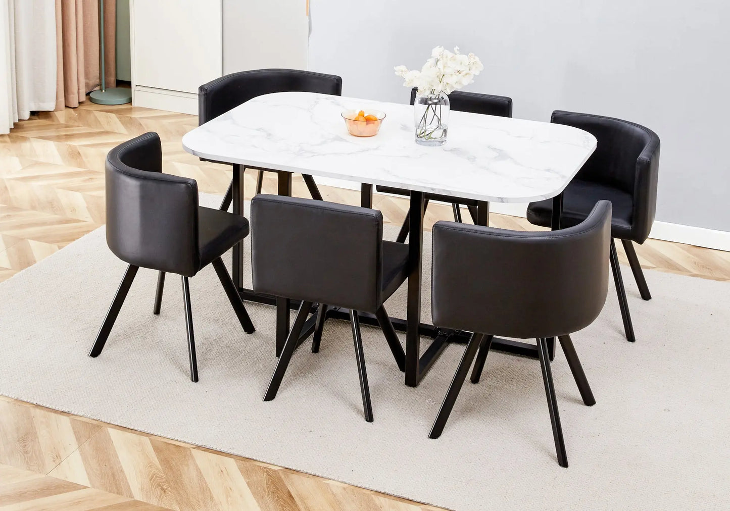 Table manger 6 chaises noir SPACE New Design