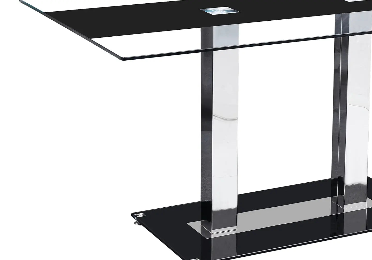 Table manger chromé verre noir TAM New Design