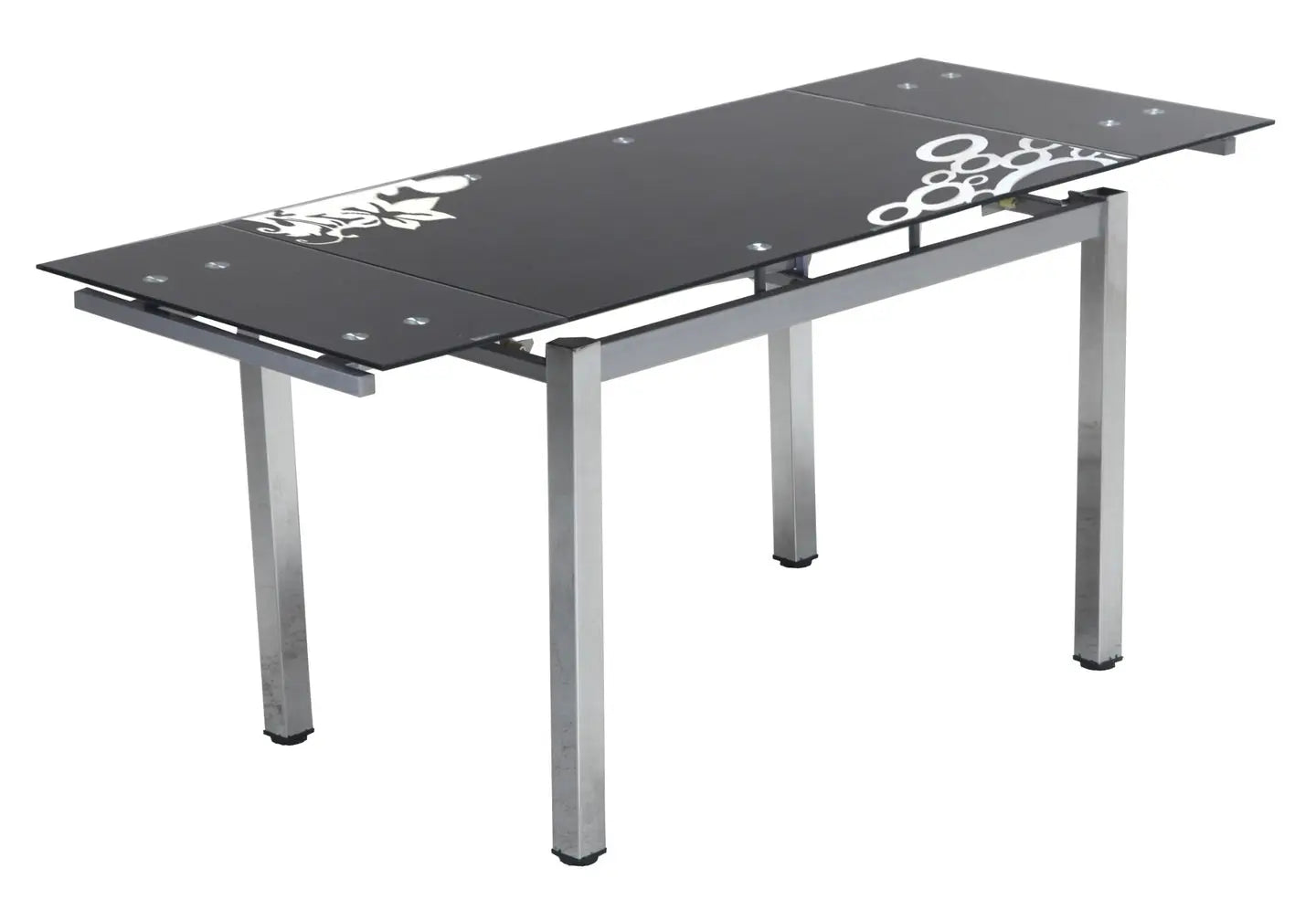 Table manger rallonge chromé noir FLY New Design